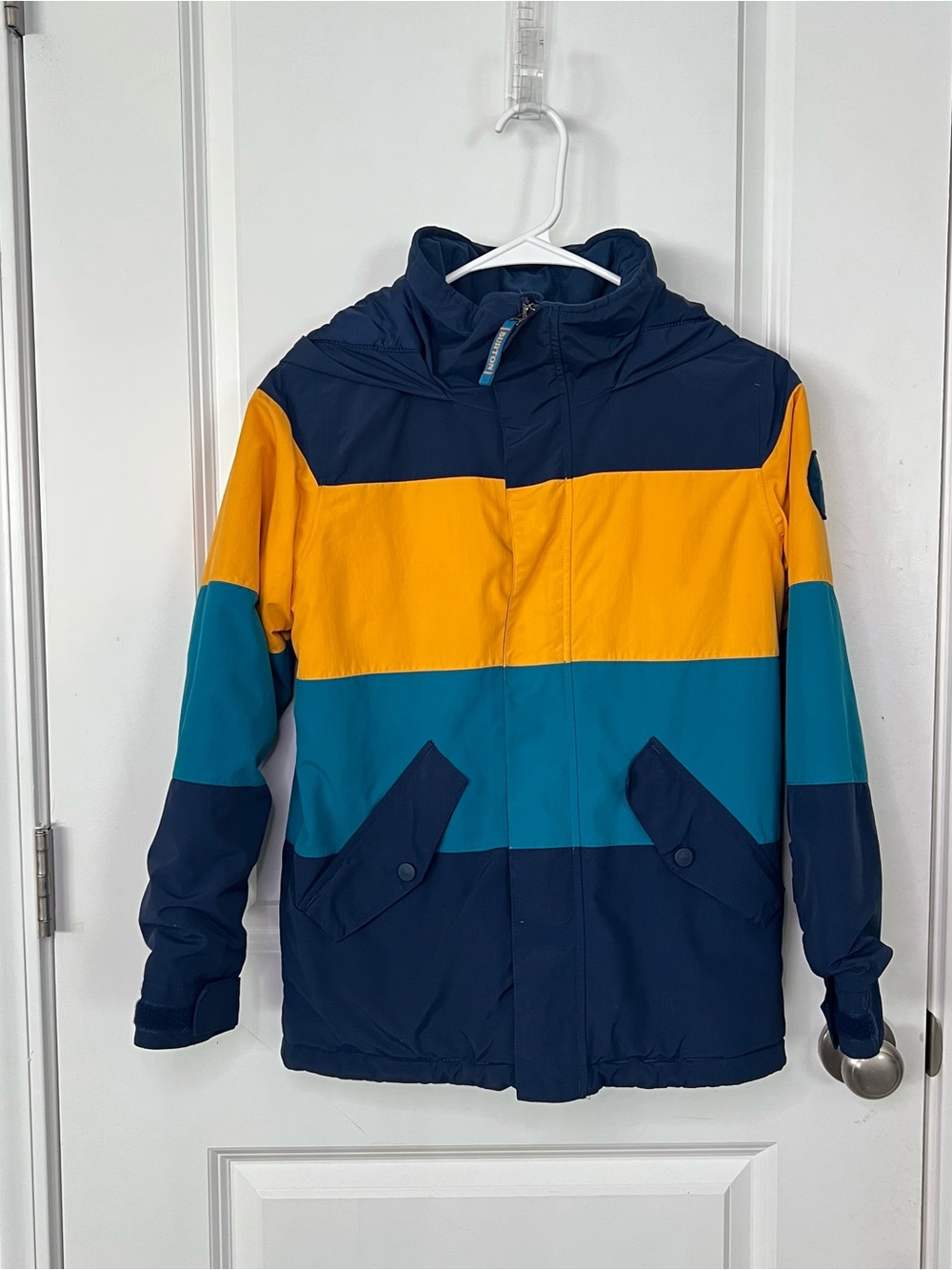 Burton Youth Boys Symbol Jacket Coat Sz M Colorblock Snowboard Ski Dryride
